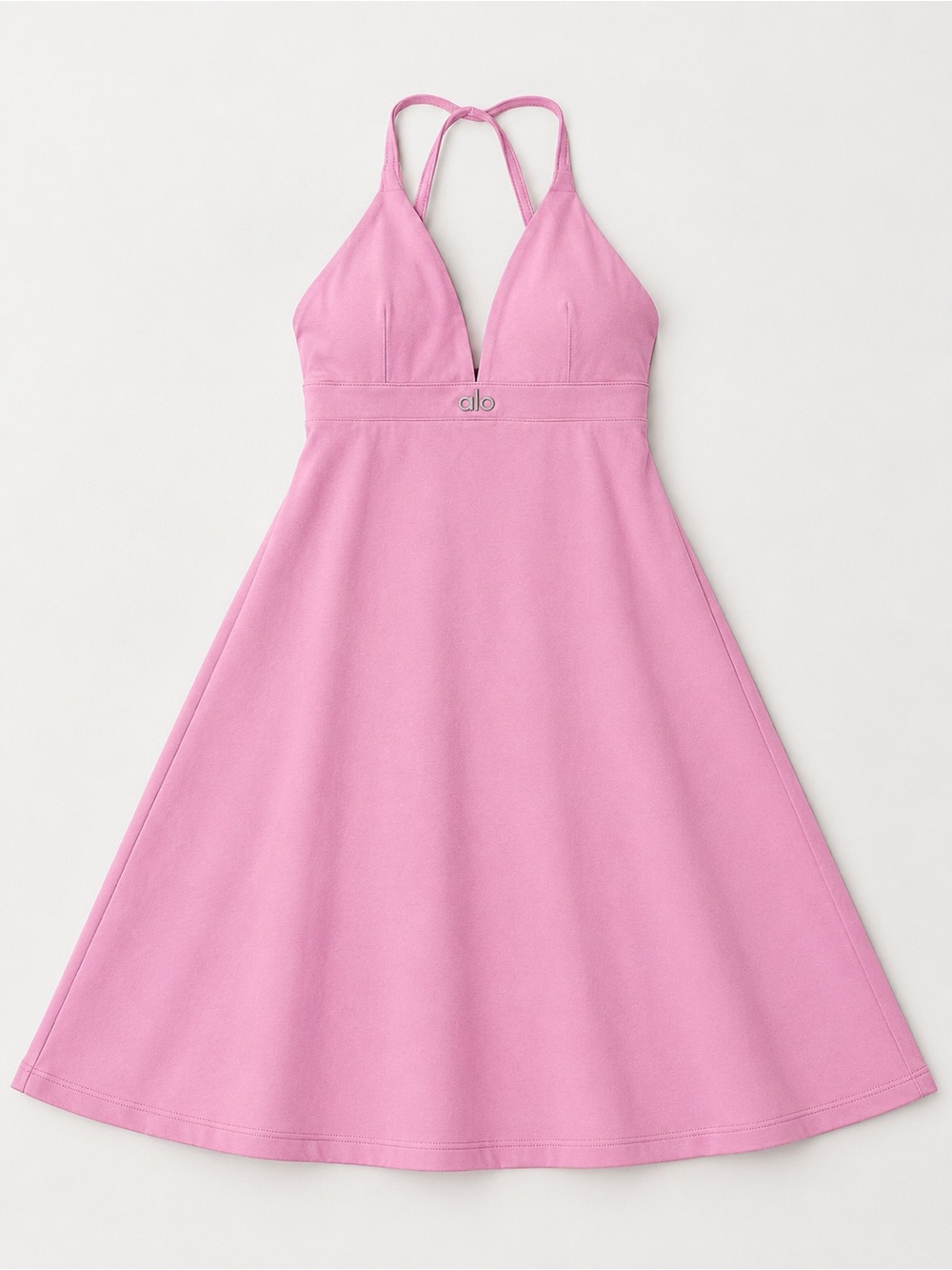 Alo Women’s Pink Halter A-Line Dress With Shorts Attached Pickleball Tennis